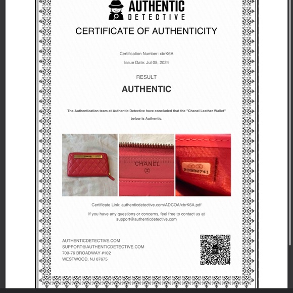 EUC w/COA Chanel long zip wallet - Picture 8 of 8